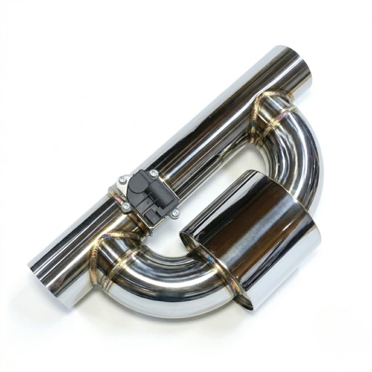 HMD 4" Variable Muffler, three-quarter angle view